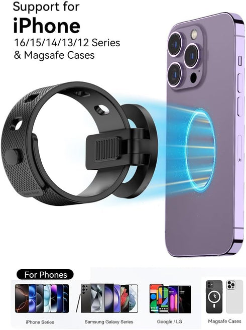 HoneTeek 17 N52 12-17 Magnetic Phone Holder for Stroller, Strong Magnetic Bar Phone Mount for Bike, Gym Treadmill