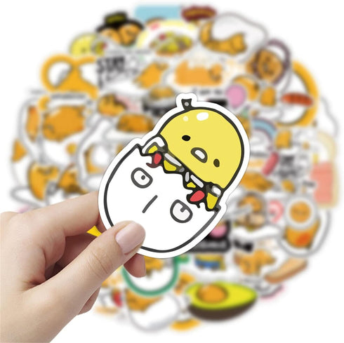 CHVISO 60PCS Japanese Lazy Egg Kawaii Stickers, Vinyl Waterproof Stickers for Kids, Teens, Adults