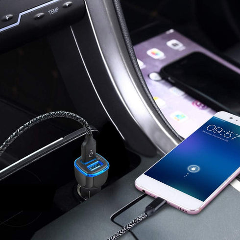 Samsung Car Charger Fast Charging Type C USB C Cigarette Lighter Adapter Plug with Cable for Galaxy A13 5G/A03s/S23/S22