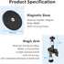 Selens 88MM 6inch Adjustable Car Magnetic Camera Mount Kit: Magnetic Base and Magic Arm, Magnet Mount for Action