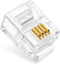 Uvital 100 Pack RJ11 6P4C Plug, Telephone Handset Flat Cord Cable Modular Plug Connector