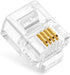 Uvital 100 Pack RJ11 6P4C Plug, Telephone Handset Flat Cord Cable Modular Plug Connector