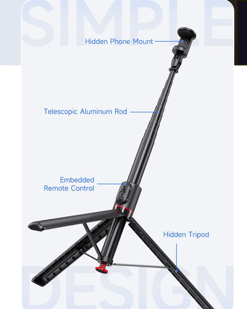 TianfuSpanda 70" 5.0 5.1, 360 Automatic Pop-up Magnetic Selfie Stick, Auto-Open Tripod Stand with Remote, Compatible