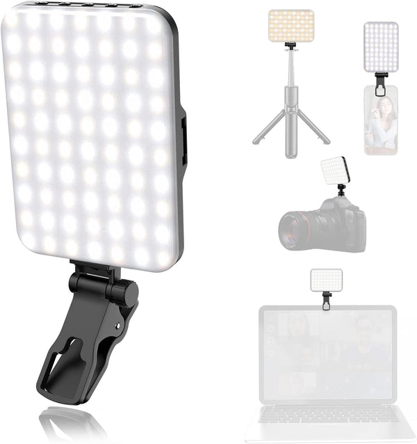 LED Camera Light Video Lights, Portable Photography Lighting with 60 LED, 2200mAh Rechargeable, 10-Level Brightness