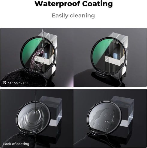 K&F Concept 52mm Circular Polarizer Lens Filter with Filter Cap, Optical Glass Ultra Slim CPL Filter with 24