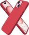 ORNARTO Slim Liquid Silicone Case for iPhone 15, 3 Layers Full Covered Soft Gel Rubber 6.1 inch, Anti-Scratch Red