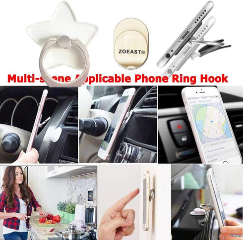 ZOSTLAND 1PC 360Adjustable iPhone15 14 13 12 11 Transparent Clear Phone Ring,Universal Phone Case Finger Grip Stand