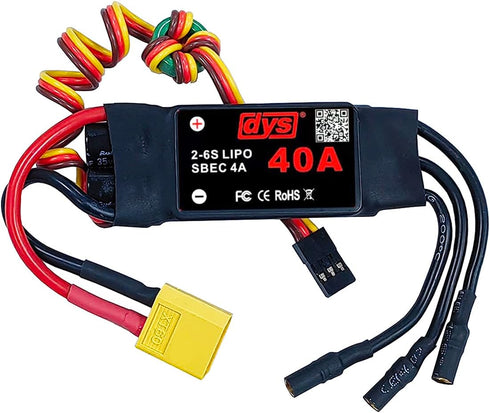 DYS 40A 2-6S Brushless ESC with 5V/4A SBEC with XT60 & 3.5mm