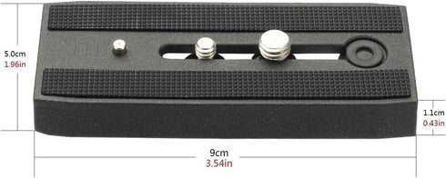 Universal Sliding Quick Release Plate Replacement Camera Mount with 1/4 Inch and 3/8 Inch Screws, 3.54 inches