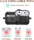 Olytop for Airpods 3rd Generation Case with Lock & Cleaner Tool, Armor Rugged Shell AirPod Gen 3 Protective Cover for Apple iPod 3rd Generation 2021 Skin with Keychain, Black by Olytop