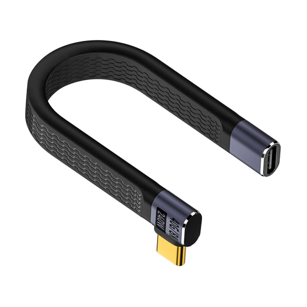 Poyiccot 5inch USB C Extension Cable, 240W Right Angle USB C Male to Female, 40Gbps Extender for Thunderbolt 4,