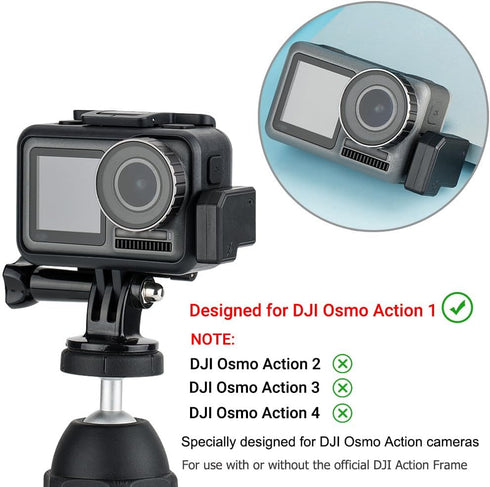 JJC Dual USB-C 3.5mm Mic Adapter for DJI Osmo Action 1 - Not Compatible with DJI Osmo Action 2 3 4, Audio Adapter