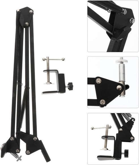 Zerodeko 1/4-inch Metal Scissor Arm Webcam Clamp Stand with Screw Desktop Holder for USB Camera Streaming and Video