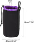PATIKIL Camera Lens Bag, 3.5" IDx7.1 H Drawstring Lens Pouch with Thick Protective Neoprene, Lens Case for DSLR Camera Lens, Water Coffee Cups, Black, Purple