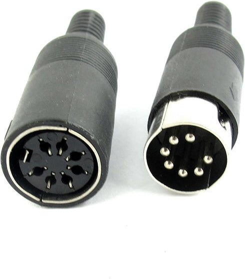 uxcell 2 Set Plastic Housing - 7Pin Female + Male DIN Connector Adapter