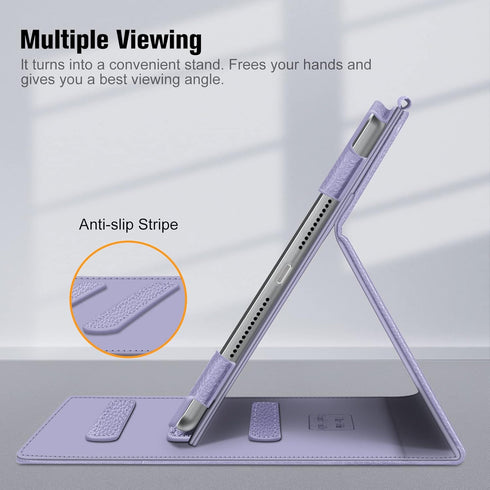 Fintie Case for iPad 9th/8th/7th Generation - Multi-Angle Viewing Stand Cover with Pocket & Pencil Holder, Lilac Purple