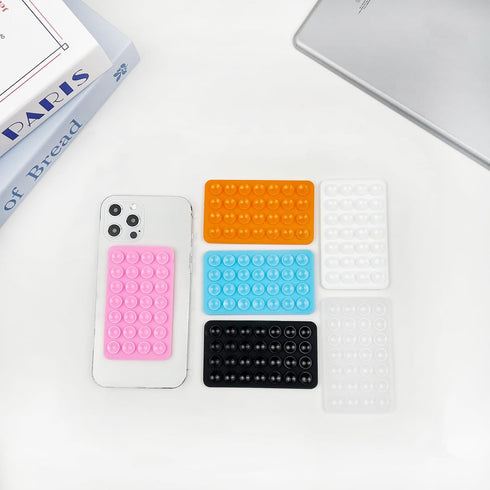 Zoolinn 6 PCS Multi-Colors Silicone Suction Cup Phone Holder, Non-Slip Sticky Phone Grip for Selfies, Hands-Free Use