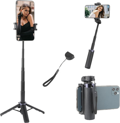 UTEBIT 40" Selfie Stick with Wireless Remote, Portable Phone Tripod Stand for iPhone & Android, Extendable Selfie Stick