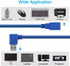 USB 3.0 Extension Cable 1FT, 2 Pack 90 Degree Left & Right Angle USB Adapter Male to Female Short Cables for Laptop