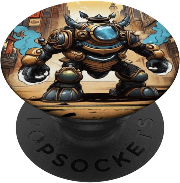 Retro Robot Alien Comic Style Dystopian Scifi Nerd Graphic PopSockets Standard PopGrip