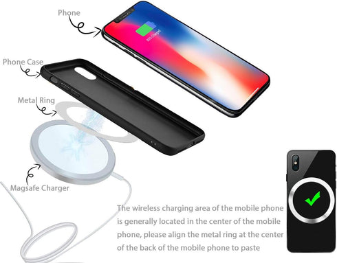 WYNK Universal Metal Rings - Compatible with Apple Magsafe Charger/Wallet/Battery Pack, 4 PCS for iPhone and Samsung