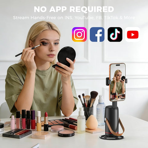 XO Simple is Beauty 360 Auto Face Tracking Phone Tripod with Gesture & Remote Control, Rotating Phone Camera Stand