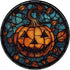 Halloween Pumpkin Stained Glass Black Autumn Leaves PopSockets Adhesive PopGrip