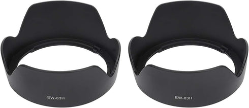 2PCS Camera Lens Hood EW-83H for Canon EF 24-105mm f/4L is USM Lens, Black Plastic Mount