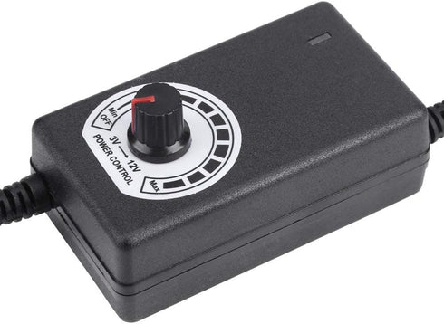 AC to DC Adapter Converter - 3-12V 2A Adjustable Power Supply Motor Speed Controller with US Plug