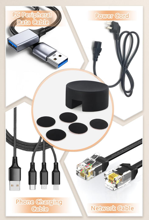 Maveek 5 Pcs Magnetic Cord Holder Cable Management, Strong Cable Clips Magnets Metal Plate, Adhesive Wire Organizers