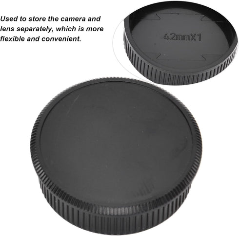 YYOYY 4 Pair Camera Rear Lens Cover and Body Set, Hard Plastic Accessories for M42 Screw Mount Cameras, Lightweight