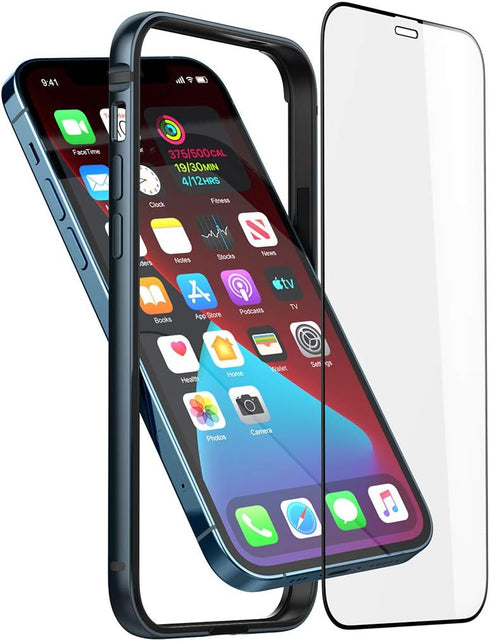 Eastcoo Slim Metal Bumper Case Compatible with iPhone 12 12 Pro, Metal Bumper Cover with Soft TPU Inner, Support