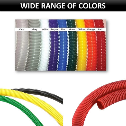 Kable Kontrol Split Wire Loom Tubing, 1/4” Inch, 10 Ft Long, Black Wire Conduit Cover