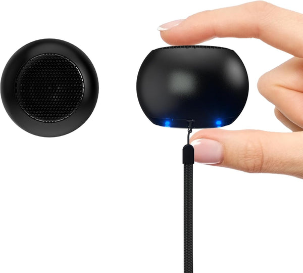 2Pack Portable Mini Speaker, Bluetooth Tiny Speaker, Wireless Micro Speaker with Rechargeable Battery (Black)