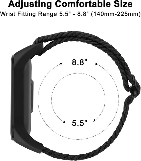 Wanme Soft Nylon Bands for Xiaomi Mi Band 5/6/7, Sport Strap for Women Men, Compatible with Amazfit Band 5 Replacement