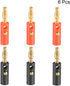 uxcell 4mm Banana Plugs Speaker Wire Cable - 6pcs 10A Screw Plugs Connectors in 2 Colors
