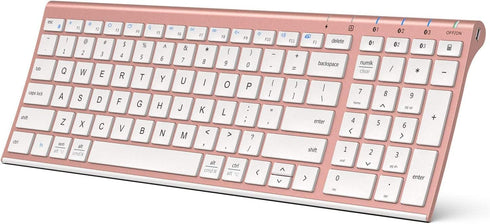 iClever BK10 Bluetooth Keyboard, Multi Device Rechargeable Keyboard with Number Pad, Ergonomic Design for iPad, iPhone,