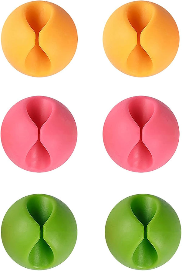 Shintop Desk Cable Clips, Colorful Wire Clips for Computer, Electrical, Charging or Mouse Cord (6pcs)
