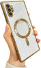 Magnetic Galaxy Note 10 Plus Case with Magsafe Charger Support, Anti-Scratch Shockproof Clear Phone Cover - Gold
