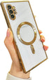 Magnetic Galaxy Note 10 Plus Case with Magsafe Charger Support, Anti-Scratch Shockproof Clear Phone Cover - Gold