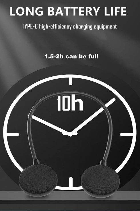 Neckband Bluetooth Speaker EBS-906, Bluetooth 5.0, Built-in Mic, 10H Playtime, Portable Wireless Speaker (Black)