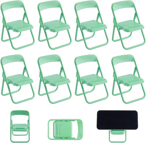 CRASPIRE Mini Folding Chair Phone Stand Holder Desktop Foldable Green Candy Color Lazy