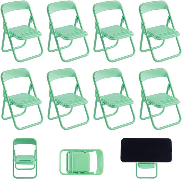 CRASPIRE Mini Folding Chair Phone Stand Holder Desktop Foldable Green Candy Color Lazy