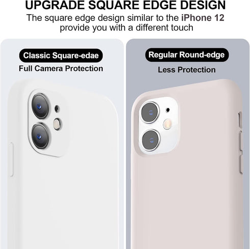 Vooii White iPhone 11 Case, Upgraded Liquid Silicone with Square Edges and Camera Protection for 6.1 inch