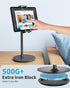 SAIJI Tablet Stand Holder, Height Adjustable Portable Monitor Stand, 360° Rotating, Aluminum Alloy Cradle Mount Dock