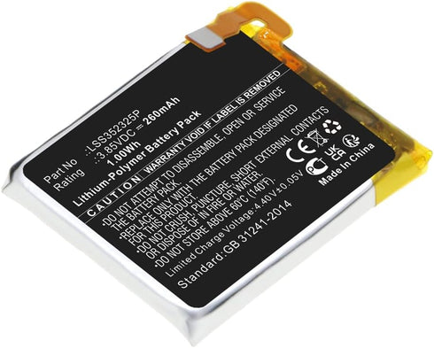 Battery Replacement 260mAh LSS352325P Compatible with Fitbit Versa 3 Fitness Smartwatch FB511