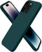 ORNARTO iPhone 14 Pro Max Case 6.7, Slim Liquid Silicone 3 Layers Full Covered Soft Gel Rubber Protective Cover, Olive