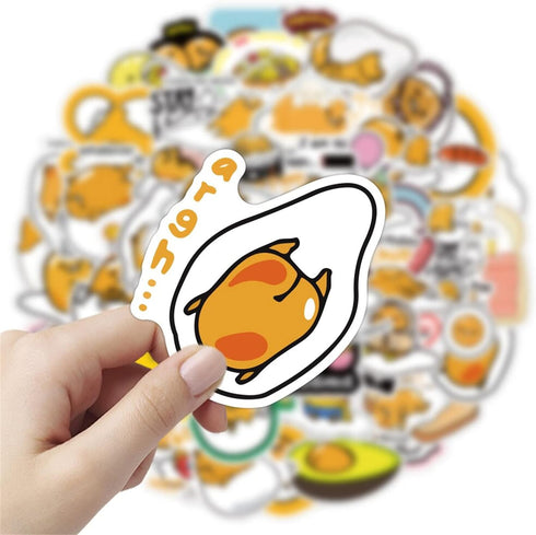 CHVISO 60PCS Japanese Lazy Egg Kawaii Stickers, Vinyl Waterproof Stickers for Kids, Teens, Adults