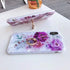 iPhone SE Case 2022/2020 by Qokey, for iPhone 7/8, Flower Cute Design with 360 Degree Rotating Ring (Purple Red)