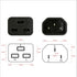 Dracaena 10 Pack PDU UPS Power IEC Male C14 to Female C19 Adapter Connector